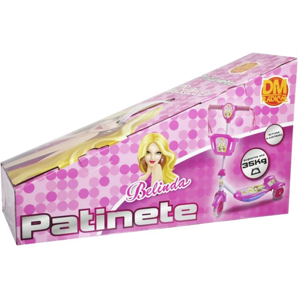 Patinete Rosa C/Luz,Som E Cesta Dm Toys - imagem 3