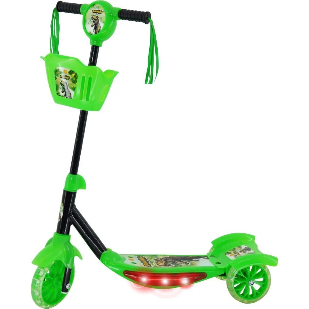 Patinete Dinossauro C/Som/Luz E Cesta Dm Toys - imagem 2