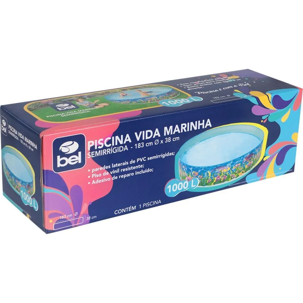 Piscina 1000L Semirrigida Vida Marinha Bel - imagem 5