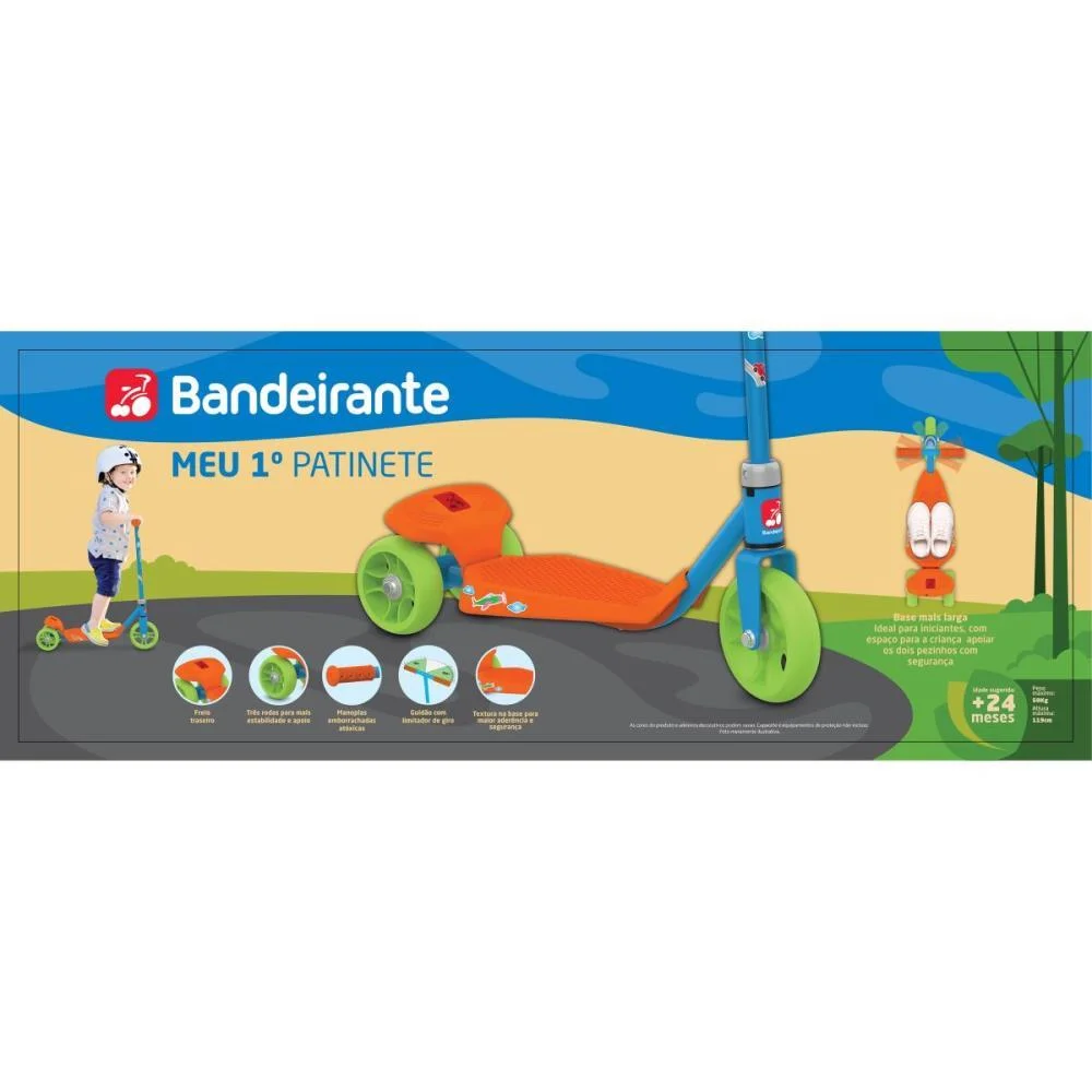 Patinete Meu 1° Patinete Az/Lr Até 50Kg Bandeirante - imagem 11