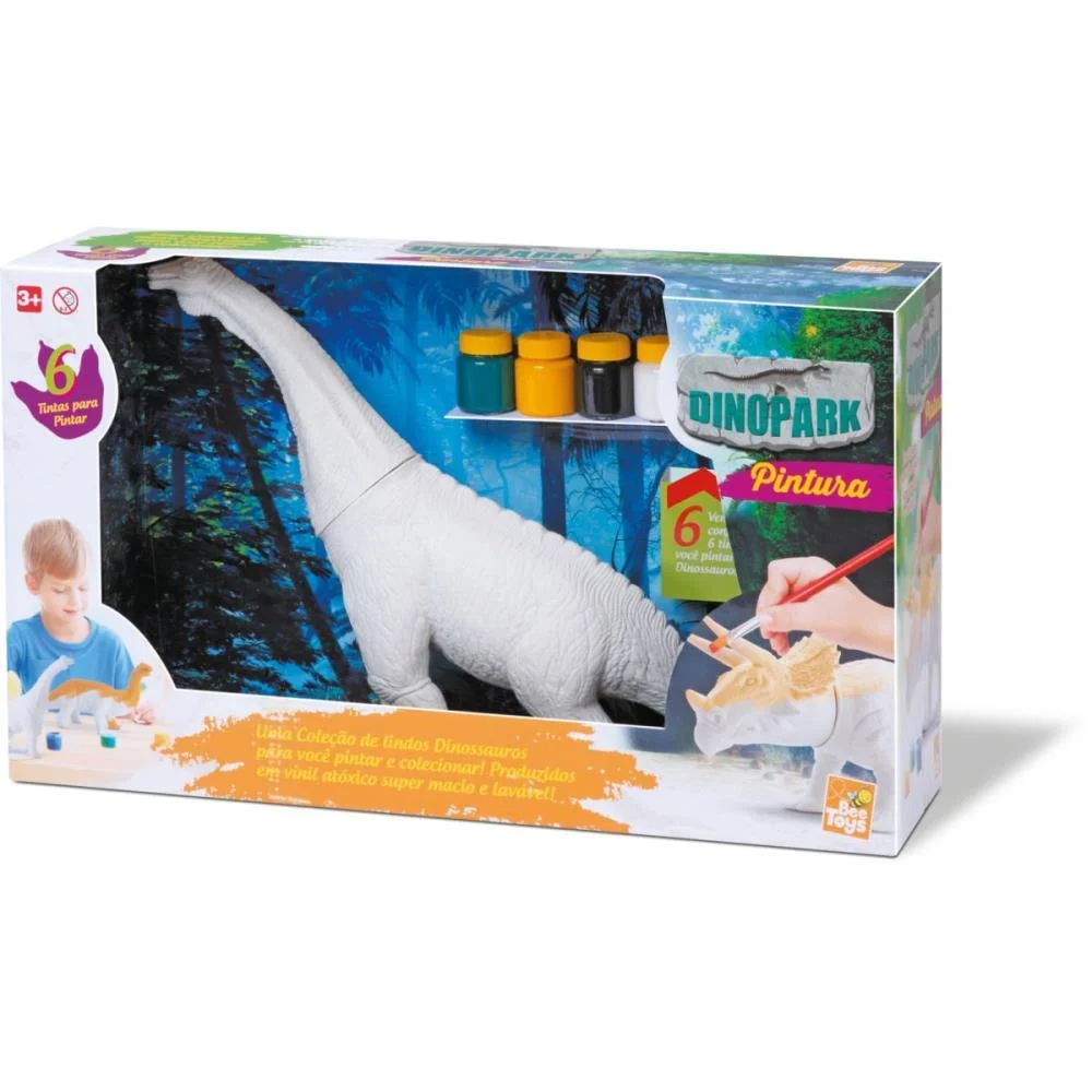 Dinossauro Dinopark Pintura C/6 Cores (S) Bee Toys - imagem 6