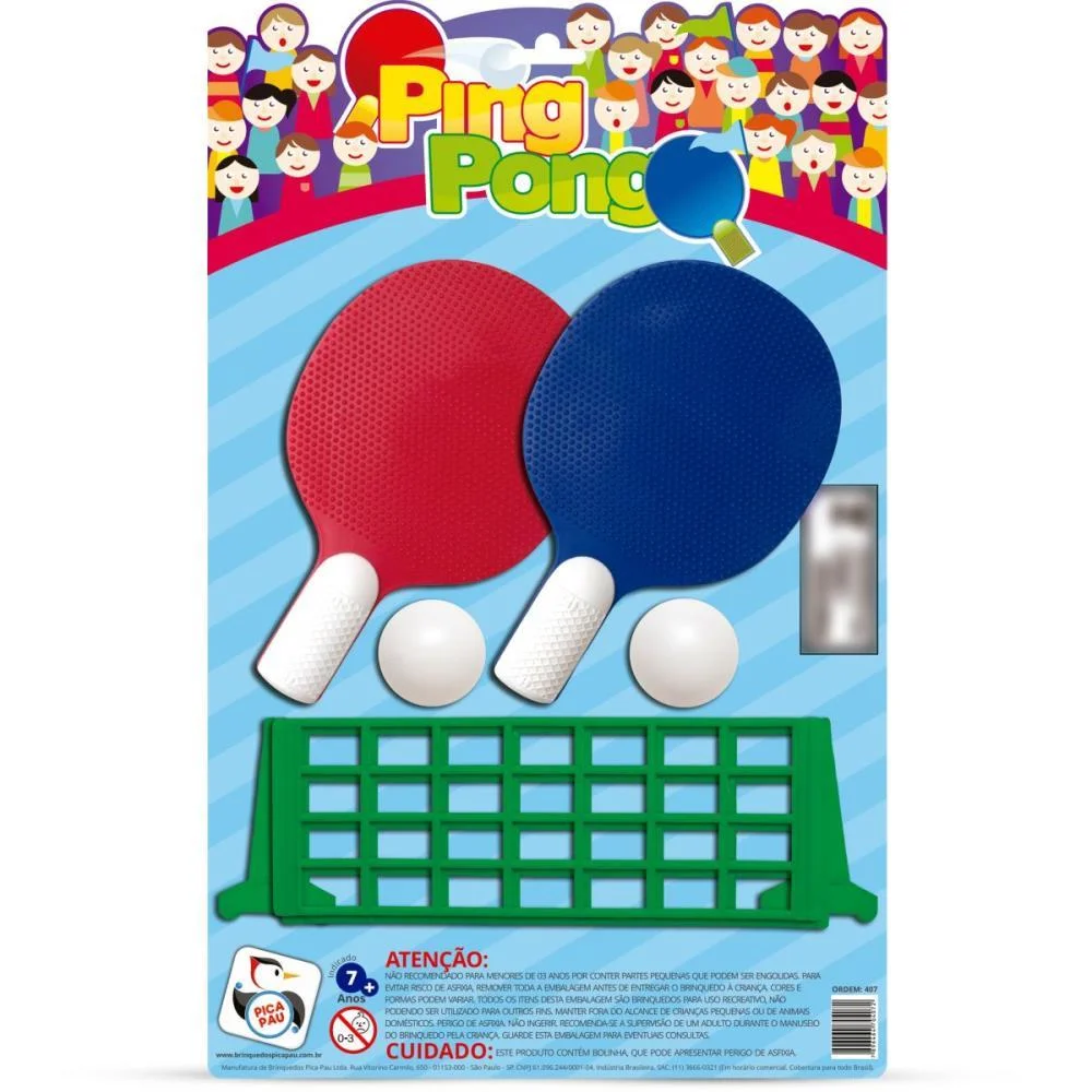 Raquete Para Ping Pong Conj.raquete+2Bolas+Suporte Pica Pau - imagem 4