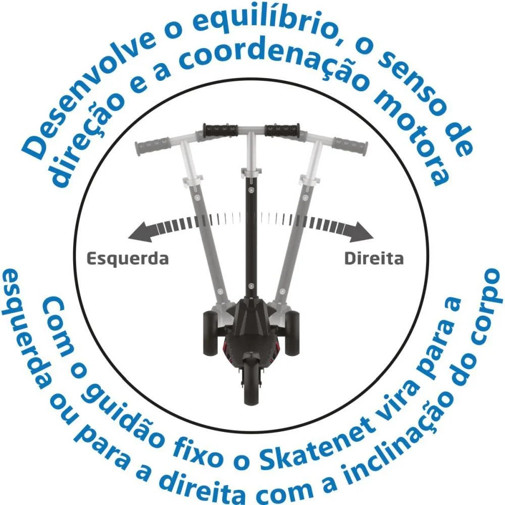 Patinete Skatenet Max Led Preto Bandeirante - imagem 11