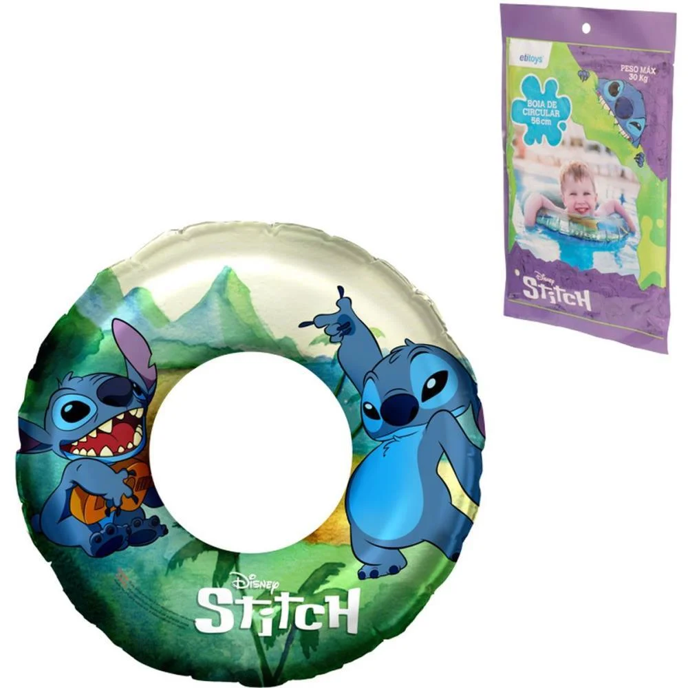 Boia Inflavel Stitch Redonda 56Cm Ate 30Kg Etitoys - imagem 4