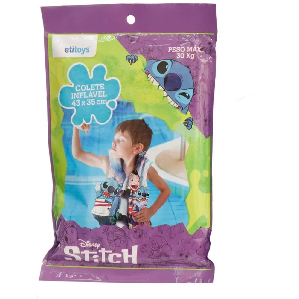 Colete Inflavel Stitch 43X35Cm Etitoys - imagem 4
