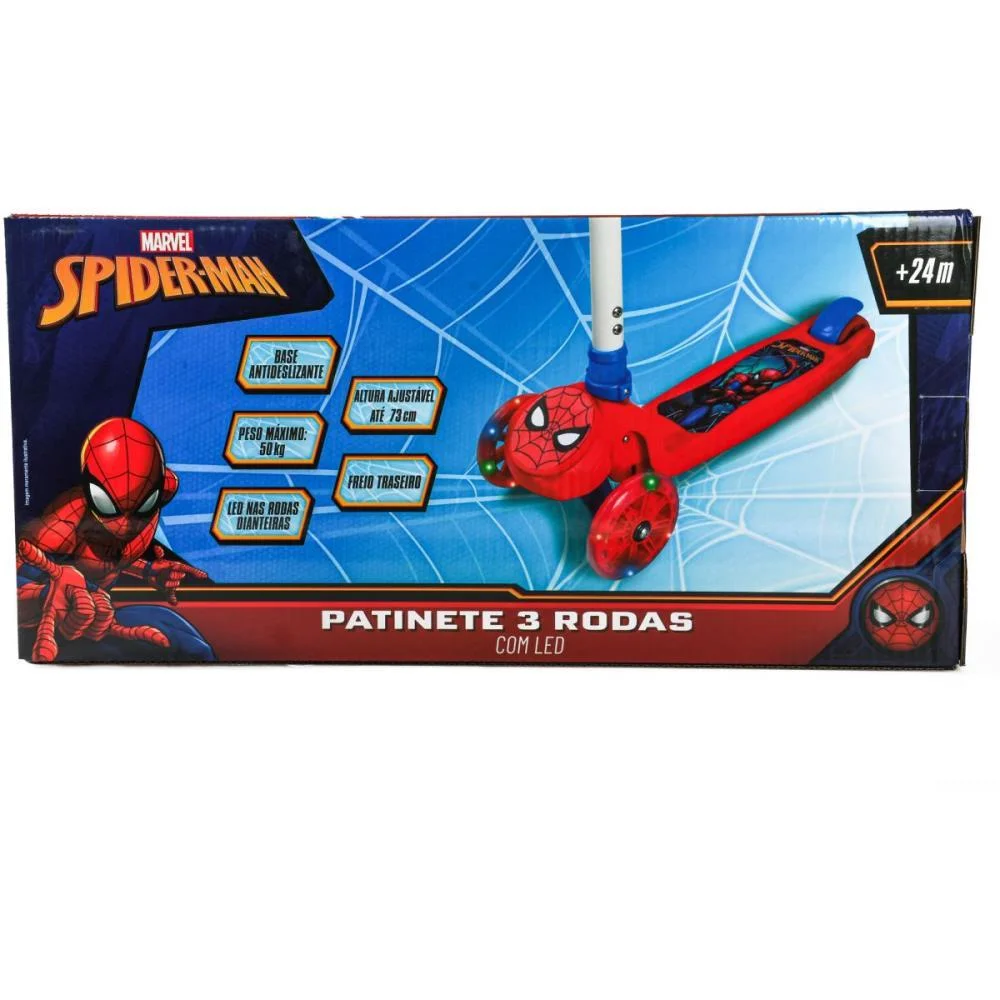 Patinete Spider Man 3 Rodas 3D C/Led Bbr - imagem 7