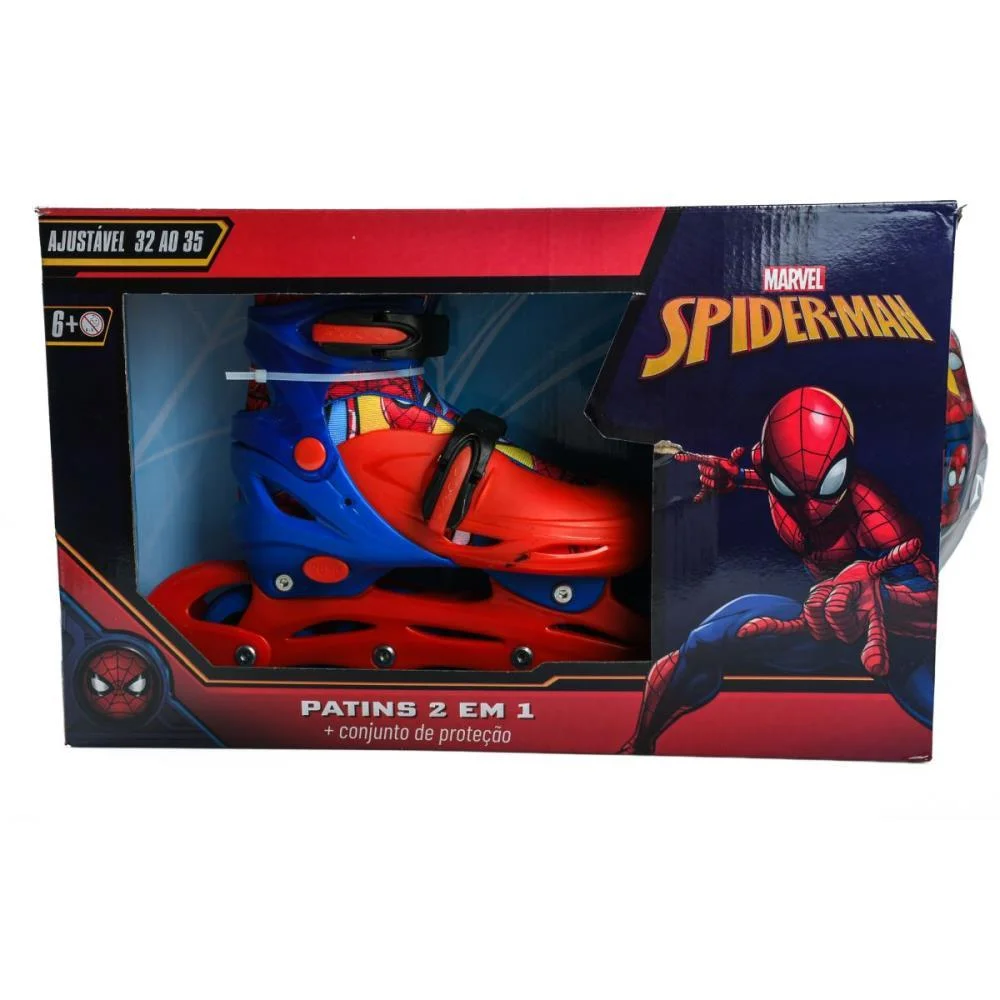 Patins Spider Man 32-35 Kit Protecao Bbr (Kit) - imagem 5