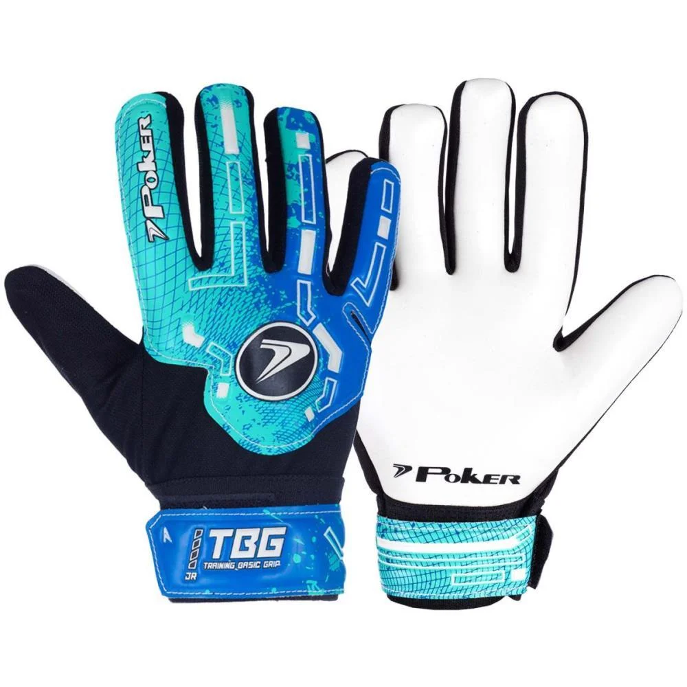 Luva Para Futebol Training Grip Jr. 6 Az/Vda/Br Poker (Par) - imagem 5