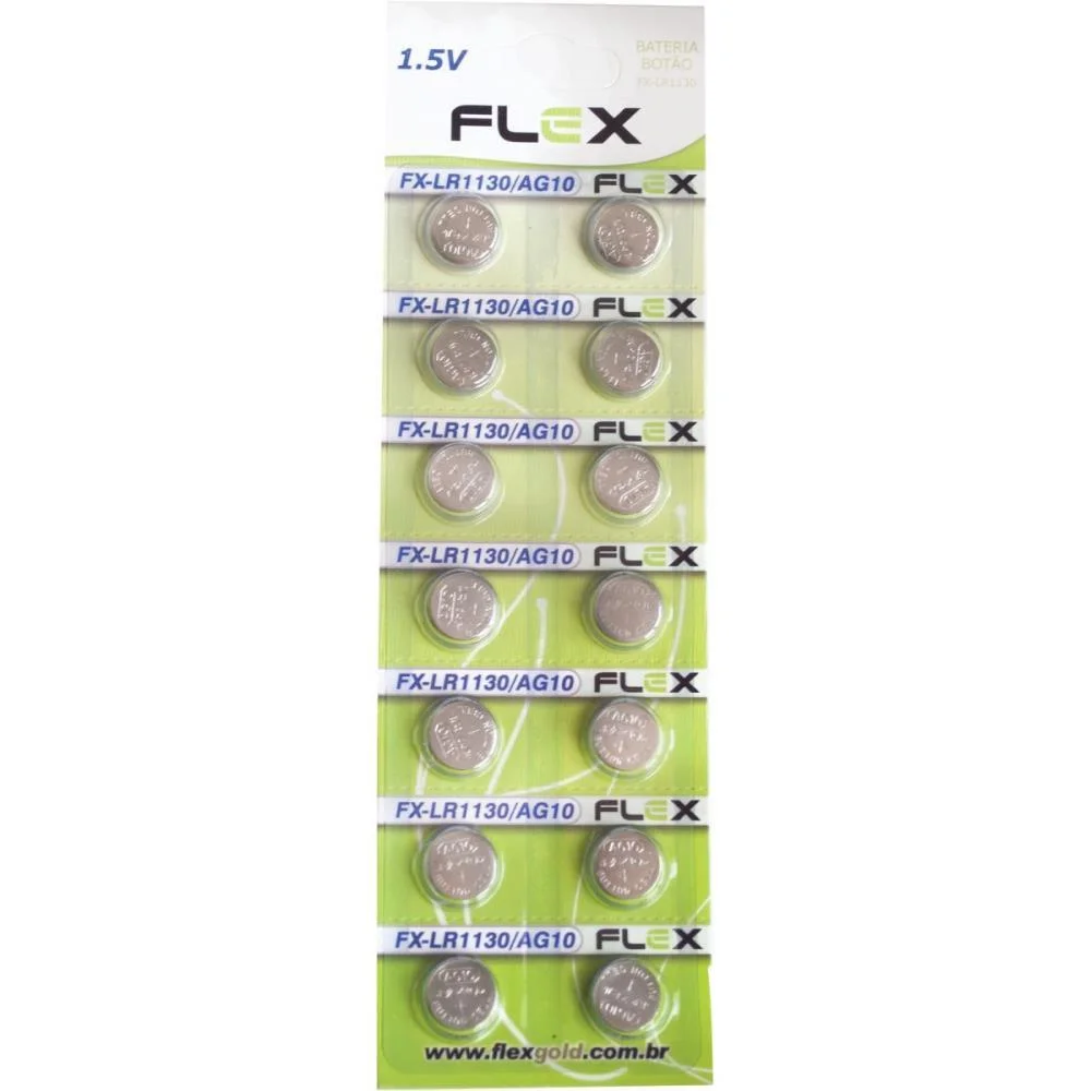 Pilha Bateria Botao Lr1130 1.5V. Ag10 Flex (Ct.c/14) - imagem 2