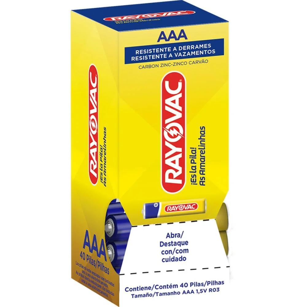 Pilha Zinco Palito Aaa 10 Pacotes X 4 Unid Rayovac (Tubo) - imagem 3