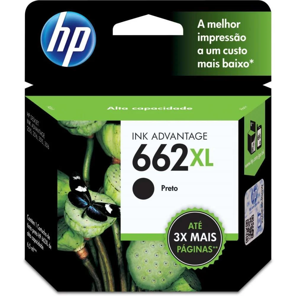 Cartucho Original Hp 662Xl Preto Ink Advantage Hp - imagem 2