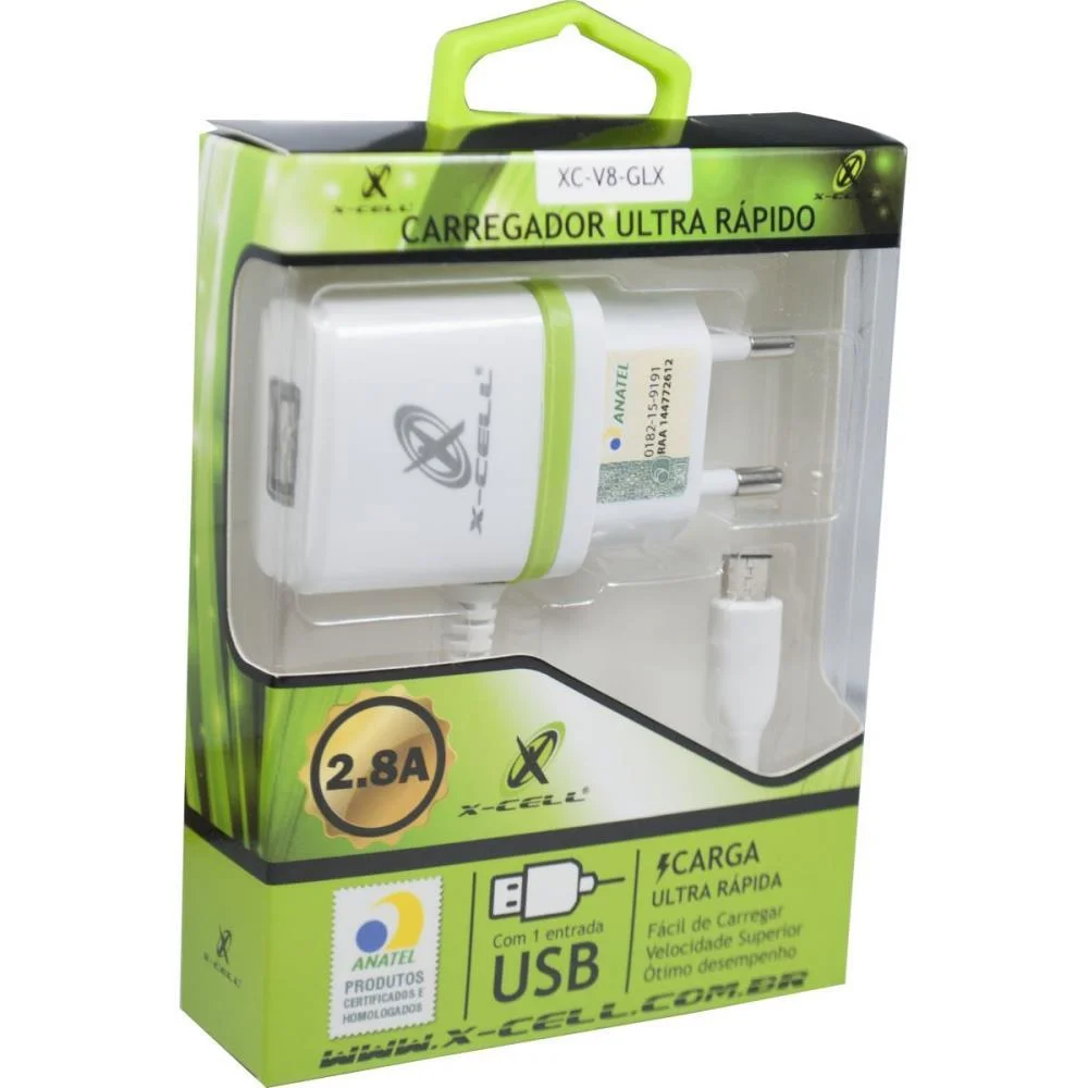 Carregador Celular De Parede V8 Micro Ultra Rapido 2.8A Flex - imagem 2
