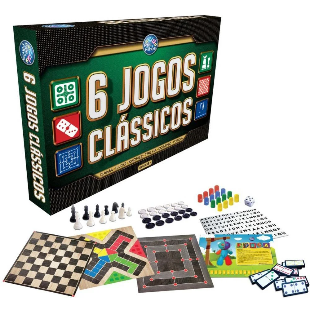 Jogo De Tabuleiro 6 Jogos Classicos Pais E Filhos - imagem 3