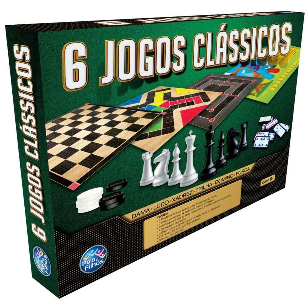 Jogo De Tabuleiro 6 Jogos Classicos Pais E Filhos - imagem 6