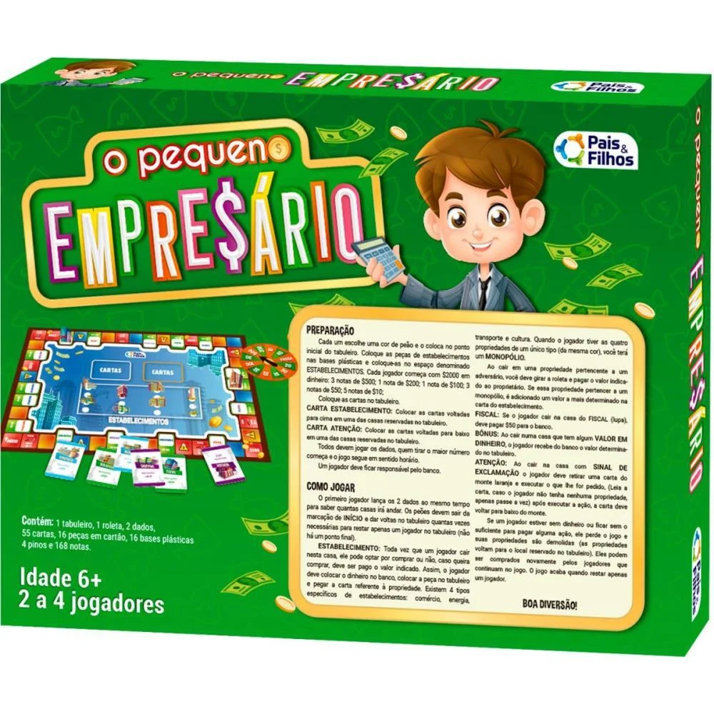 Jogo De Tabuleiro O Pequeno Empresario Pais E Filhos - imagem 4