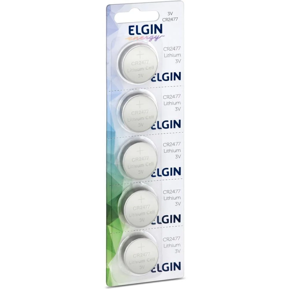 Pilha Bateria Botao Cr2477 3V Lithium Lr77 Elgin (Ct.c/05) - imagem 2