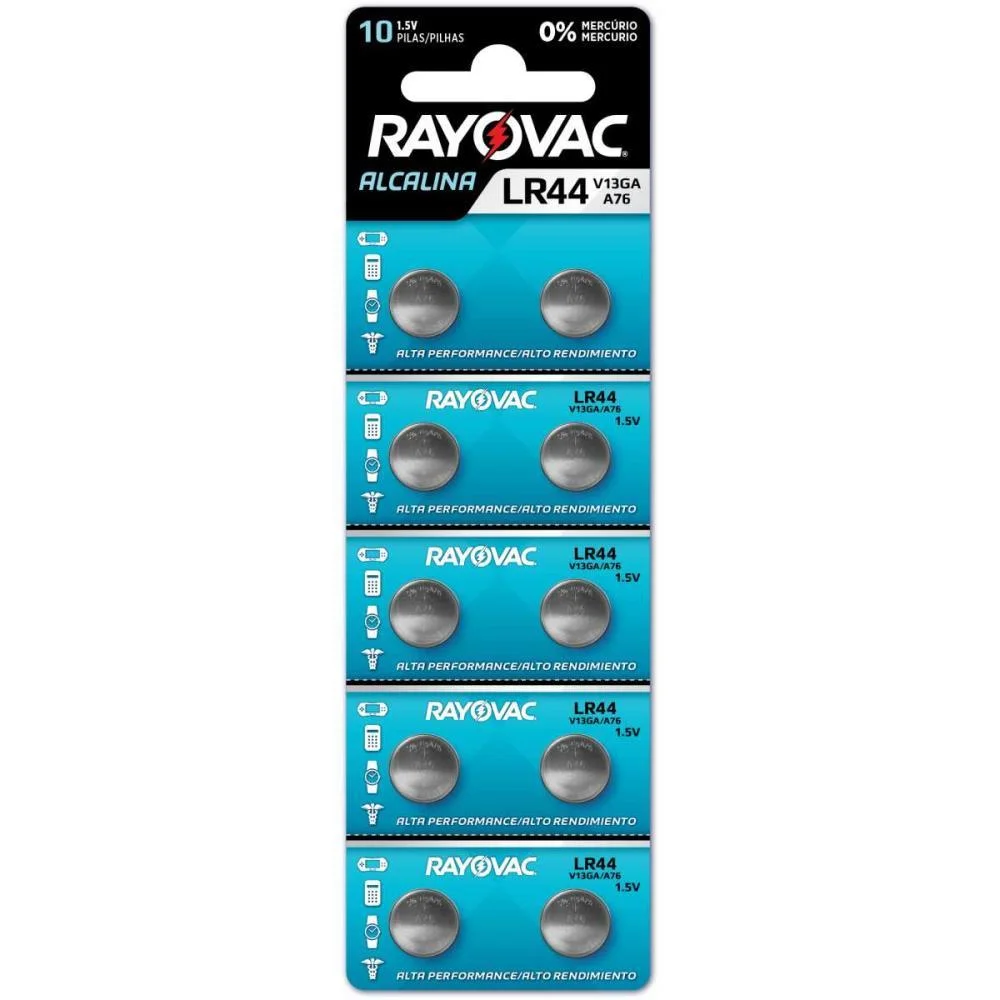 Pilha Bateria Botao Lr44 1,5V. Rayovac (Ct.c/10) - imagem 2