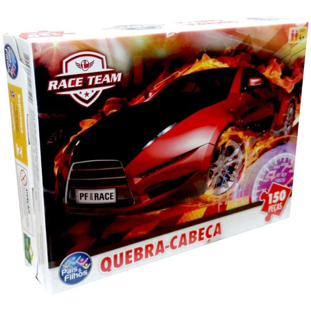 Quebra-Cabeca Cartonado Premium Race 150 Pecas Pais E Filhos - imagem 3