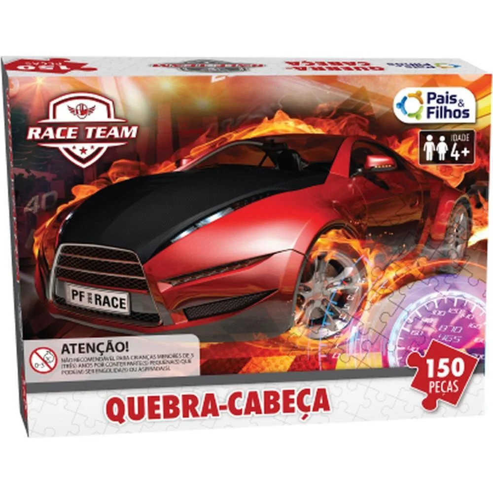 Quebra-Cabeca Cartonado Premium Race 150 Pecas Pais E Filhos - imagem 5