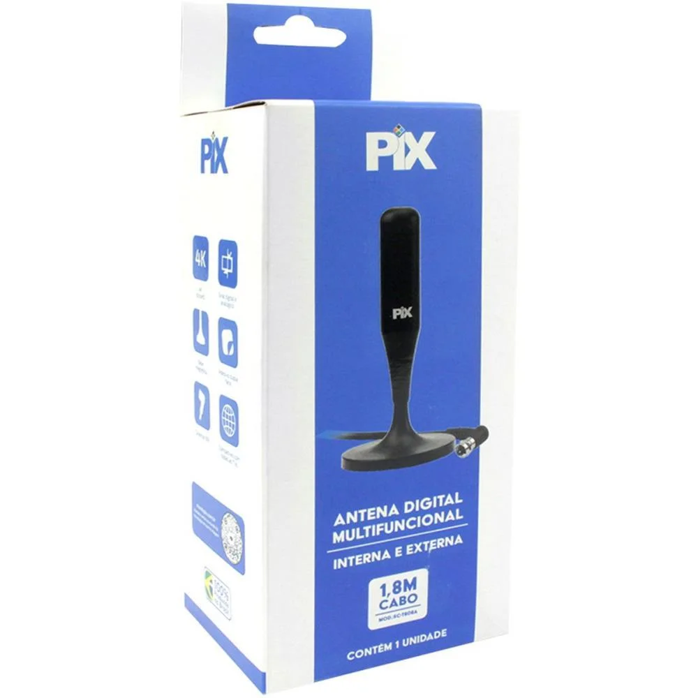 Antena Para Tv Interna Hdtv 1.8M Base C/Ima Santana Centro - imagem 5