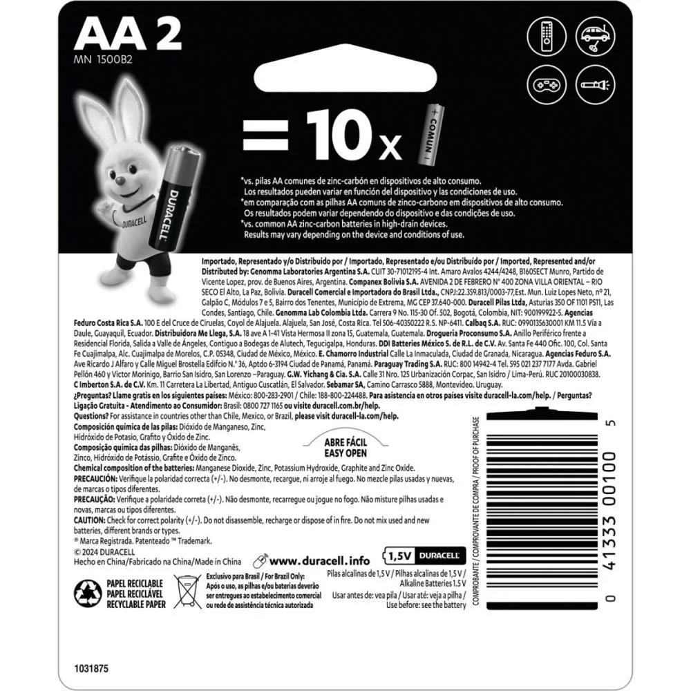 Pilha Alcalina Pequena Aa Duracell (Bl.c/02) - imagem 3