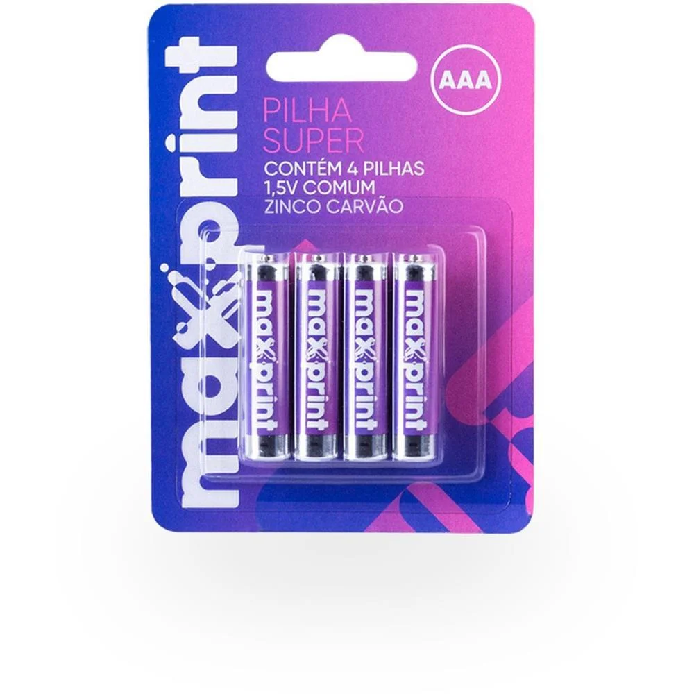 Pilha Zinco Pequena Super Aa 1,5V Maxprint (Bl.c/04) - imagem 2