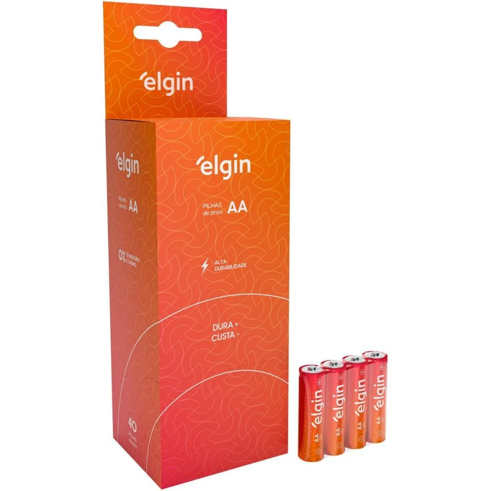 Pilha Zinco Pequena Aa Ro6 Elgin (Tubo C/40) - imagem 3
