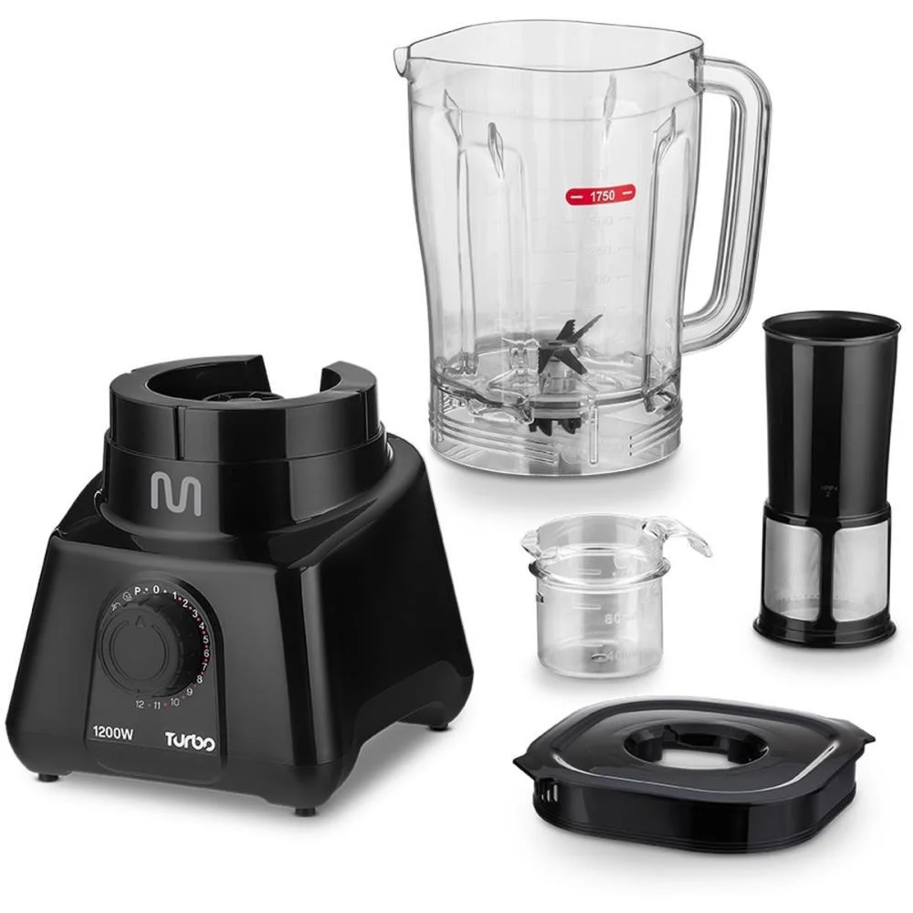 Liquidificador Turbo 1200W 12Vel 127V Preto Multi - imagem 4
