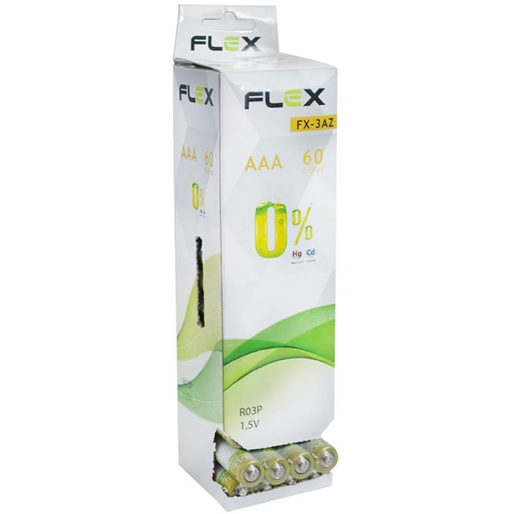 Pilha Zinco Palito Aaa 1,5V Tubo C/60Pilha Flex (Caixa) - imagem 2