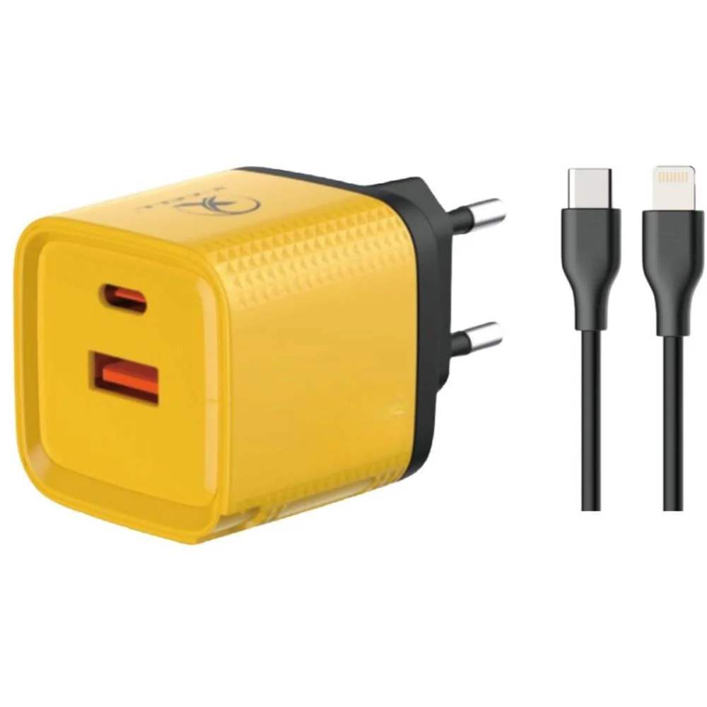 Carregador Celular De Parede Turbo Pd Usb C/Cabo Amarelo Flex - imagem 3