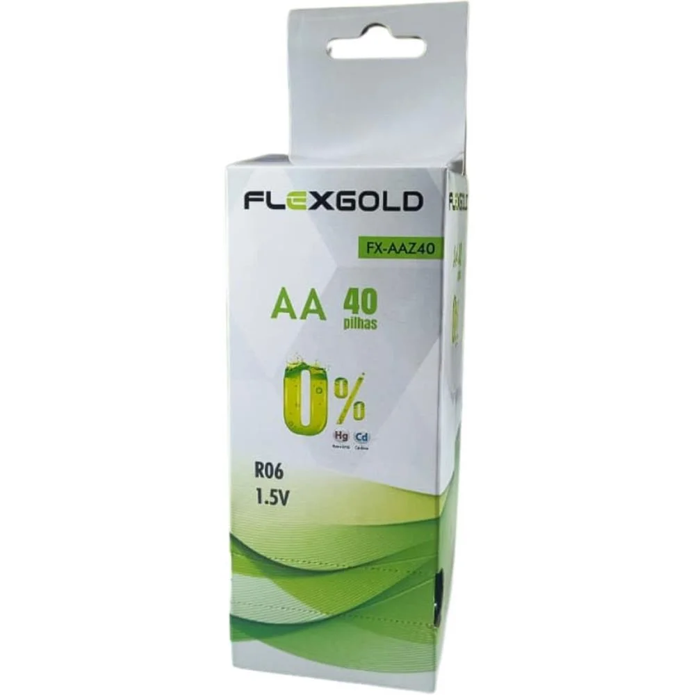 Pilha Zinco Pequena Aa 1,5V Tubo C/40Pilha Flex (Caixa) - imagem 3