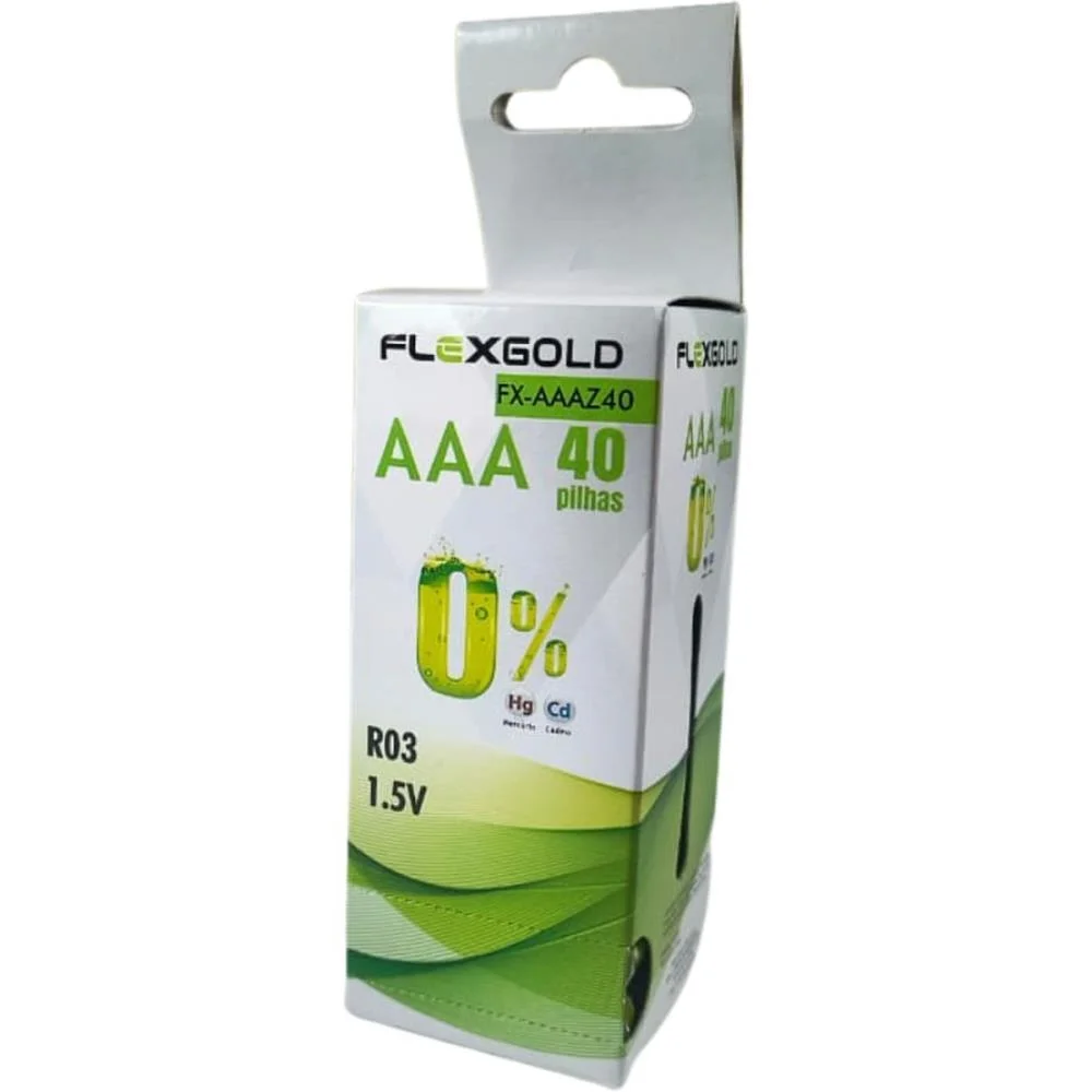Pilha Zinco Palito Aaa 1,5V Tubo C/40Pilha Flex (Caixa) - imagem 3