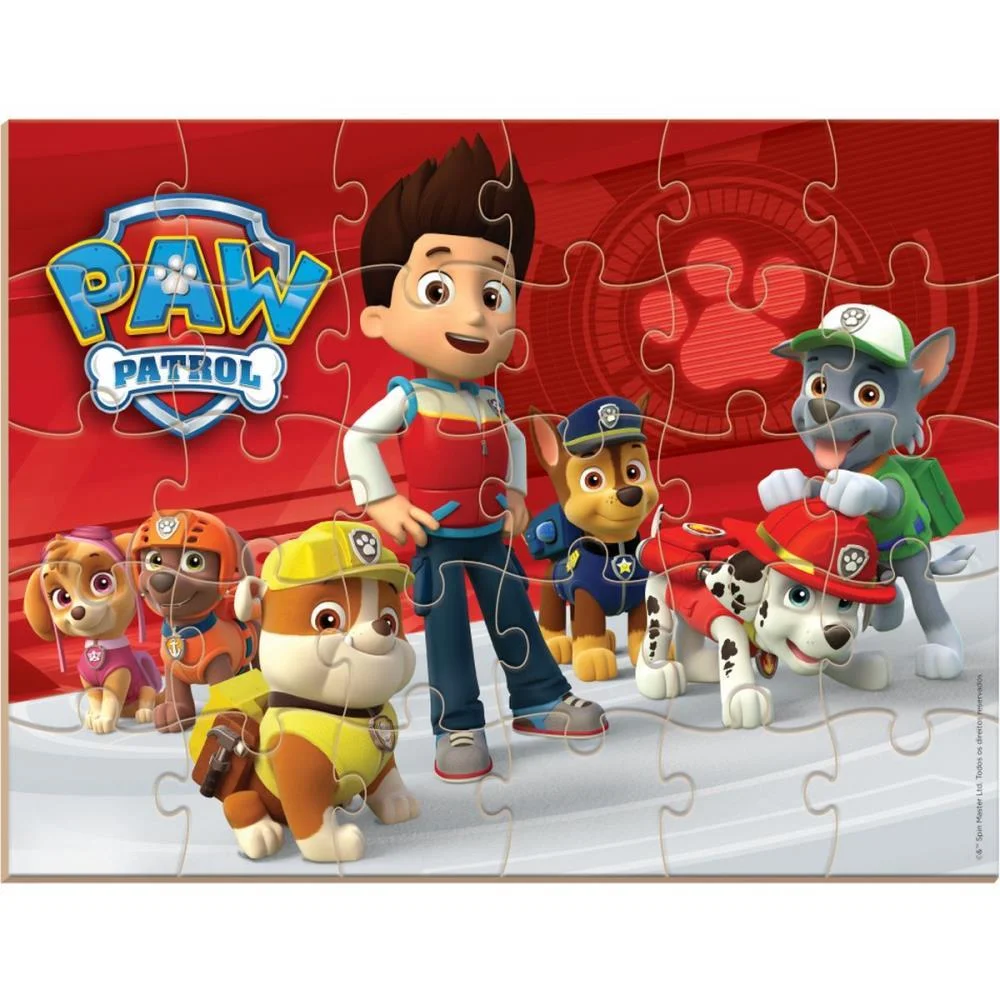 Quebra-Cabeca Madeira Patrulha Canina 30 Pecas Nig Brinquedos - imagem 2