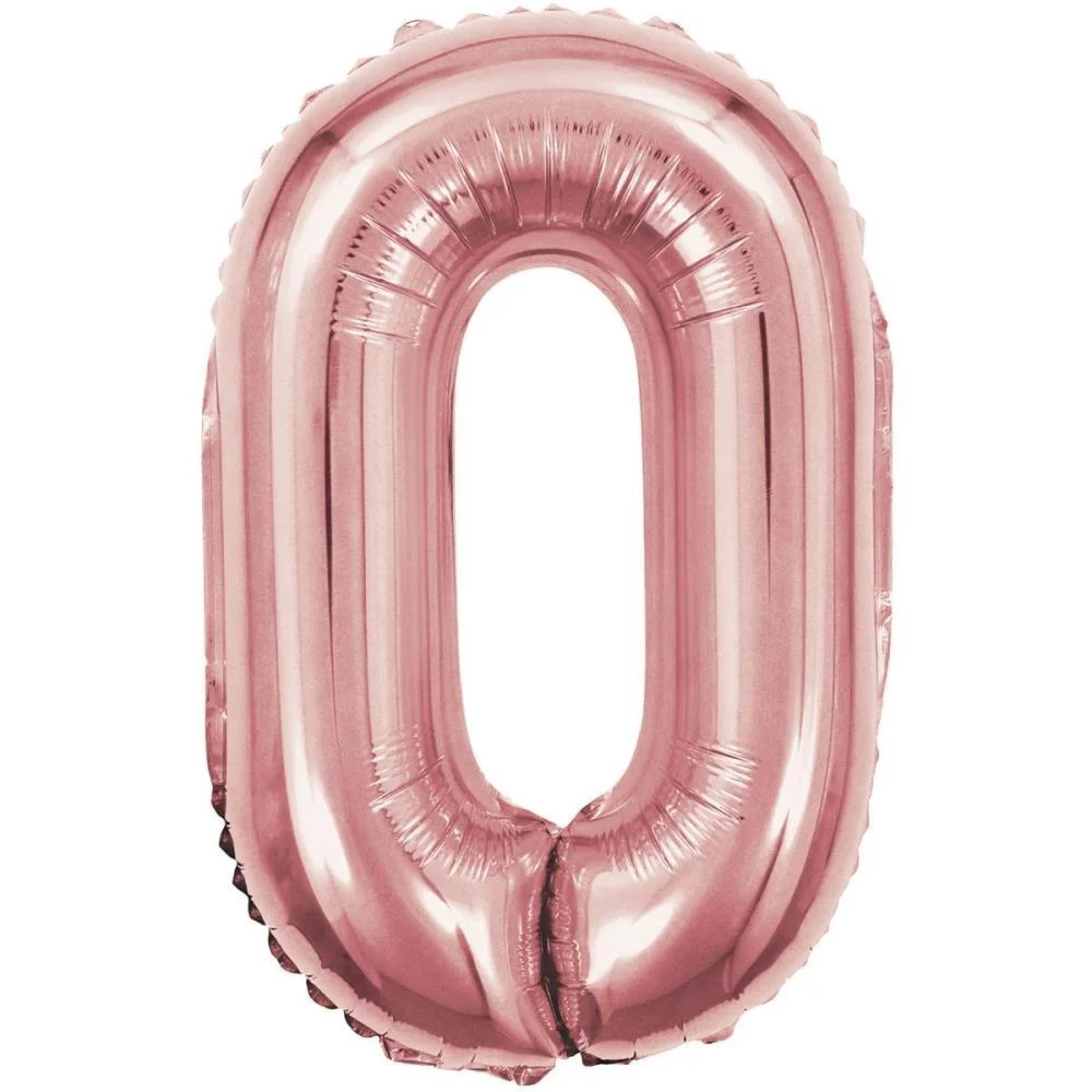 Balao Metalizado Numero 0 Rose 40Cm. Make+ - imagem 3