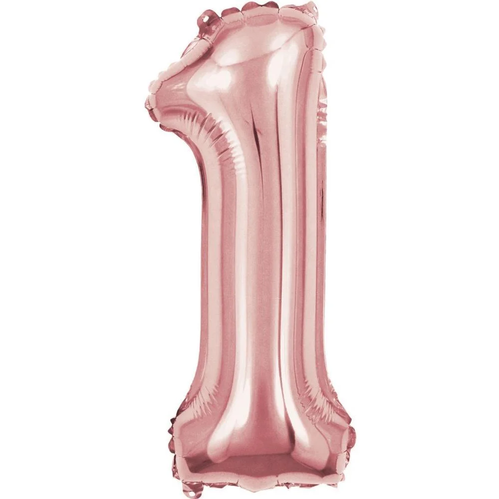 Balao Metalizado Numero 1 Rose 40Cm. Make+ - imagem 3