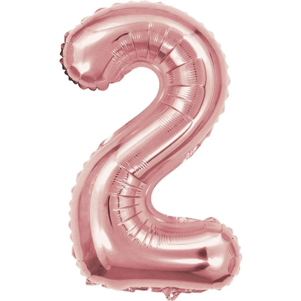 Balao Metalizado Numero 2 Rose 40Cm. Make+ - imagem 2