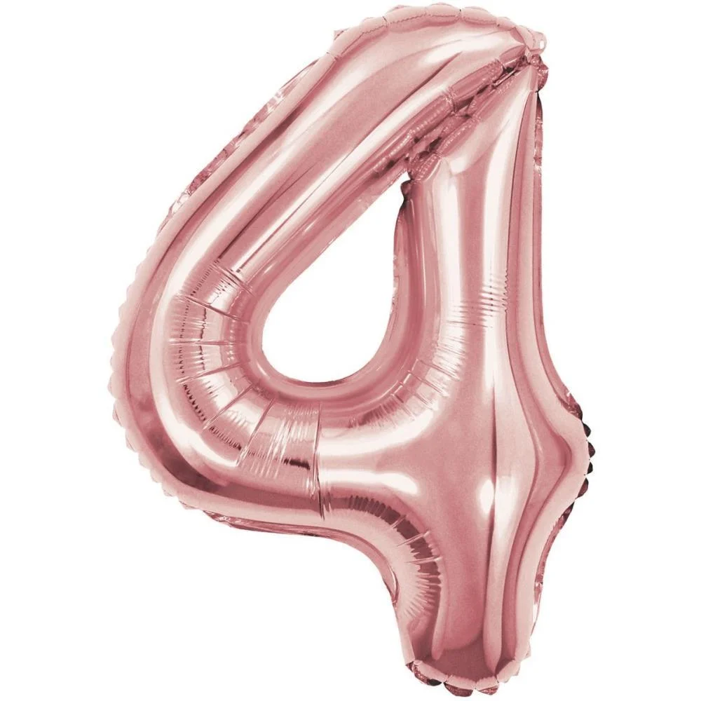 Balao Metalizado Numero 4 Rose 40Cm. Make+ - imagem 3