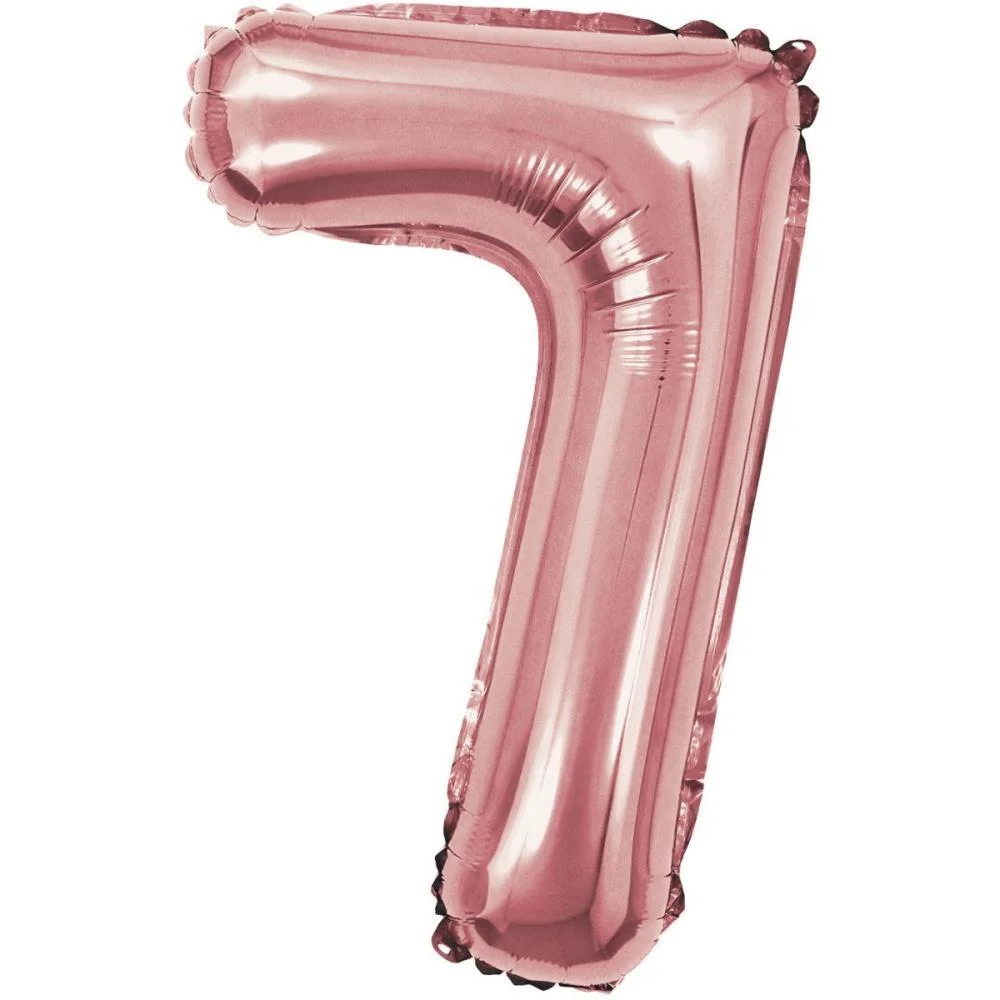 Balao Metalizado Numero 7 Rose 40Cm. Make+ - imagem 2