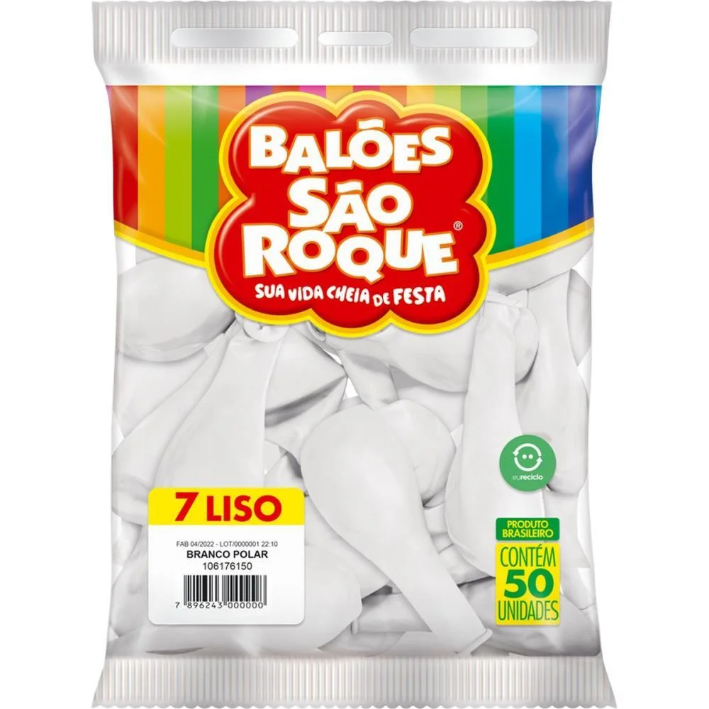 Balao 7 Liso Branco Imperial Sao Roque (Pct.c/50) - imagem 4