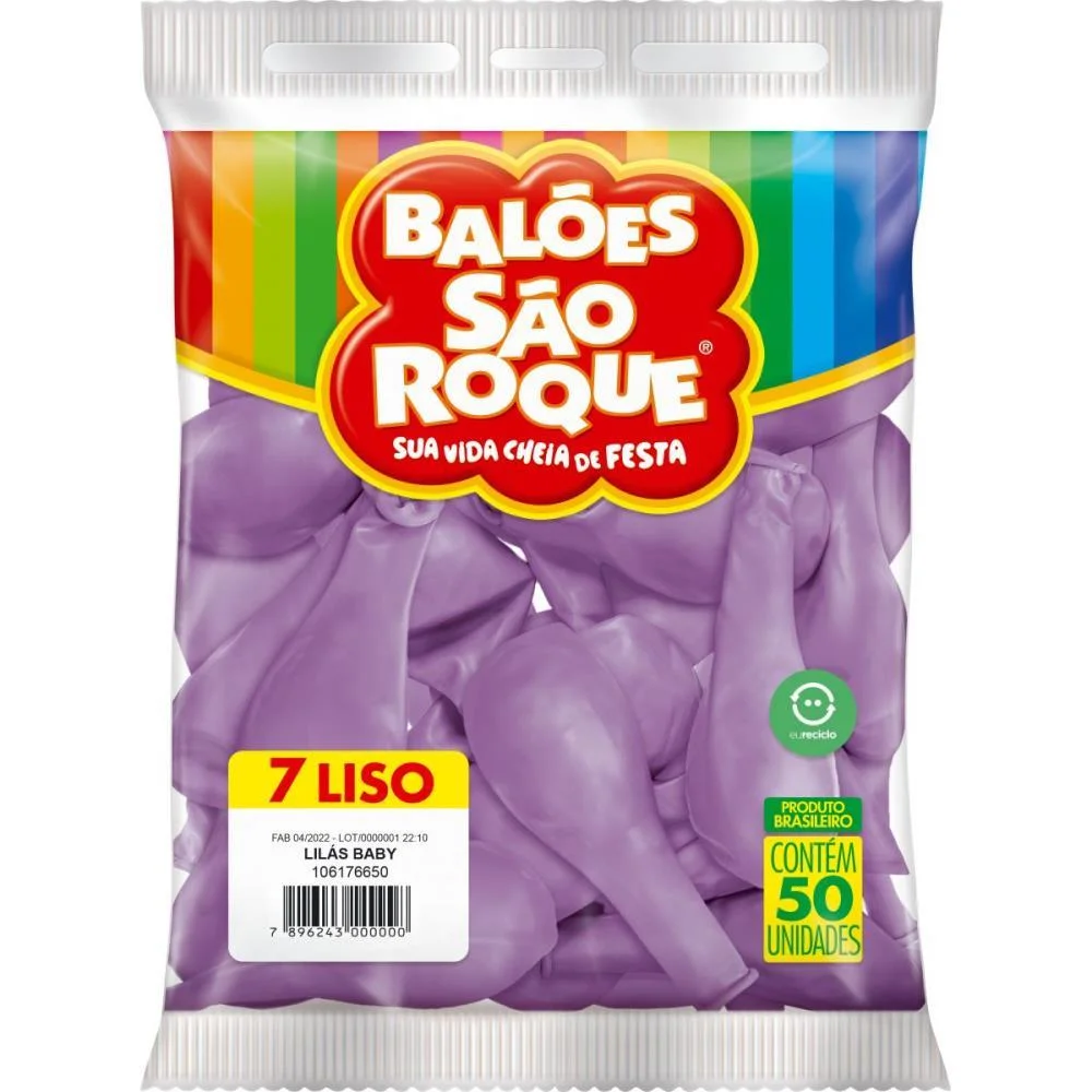Balao 7 Liso Lilás Imperial Sao Roque (Pct.c/50) - imagem 4