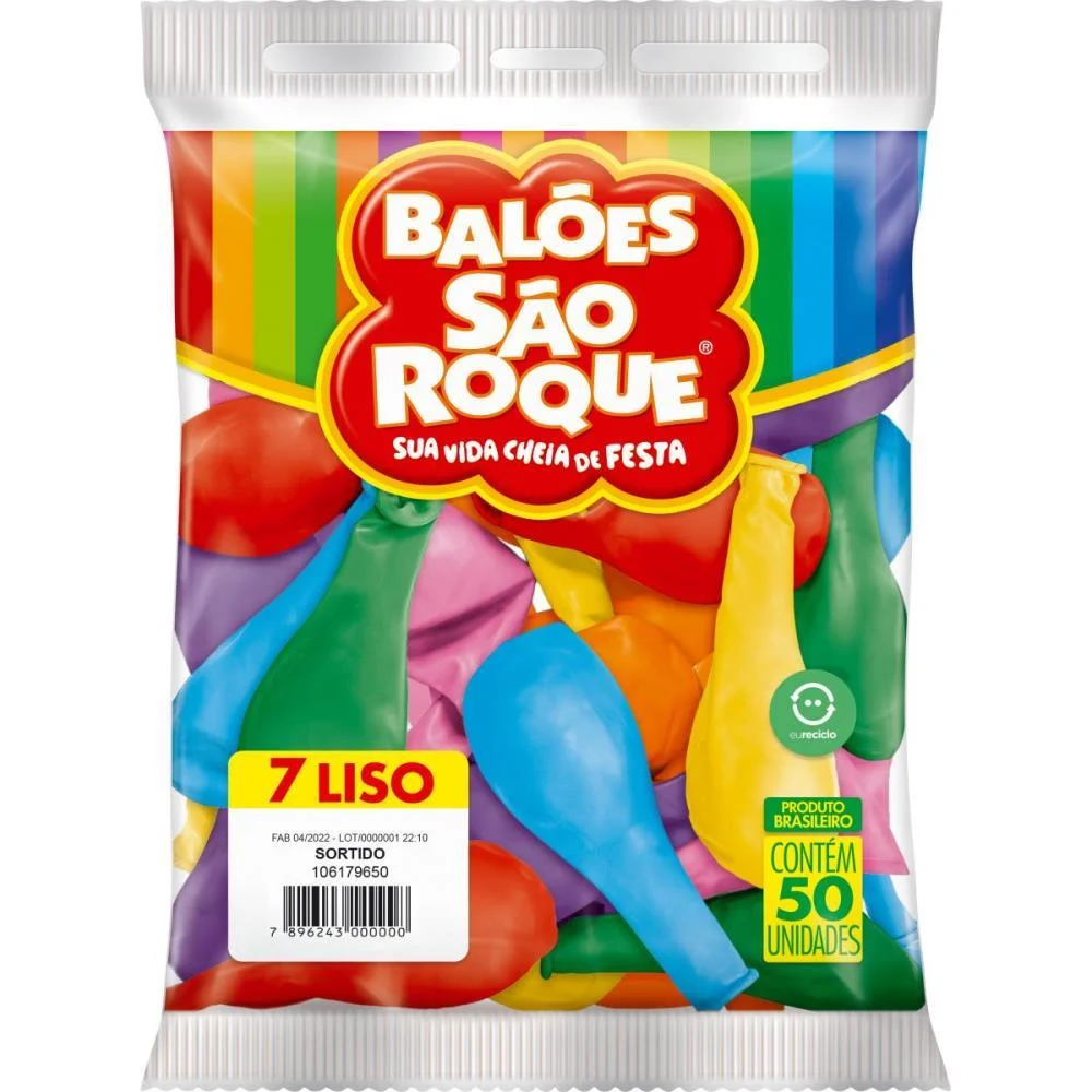 Balao 7 Liso Sortidos Sao Roque (Pct.c/50) - imagem 4