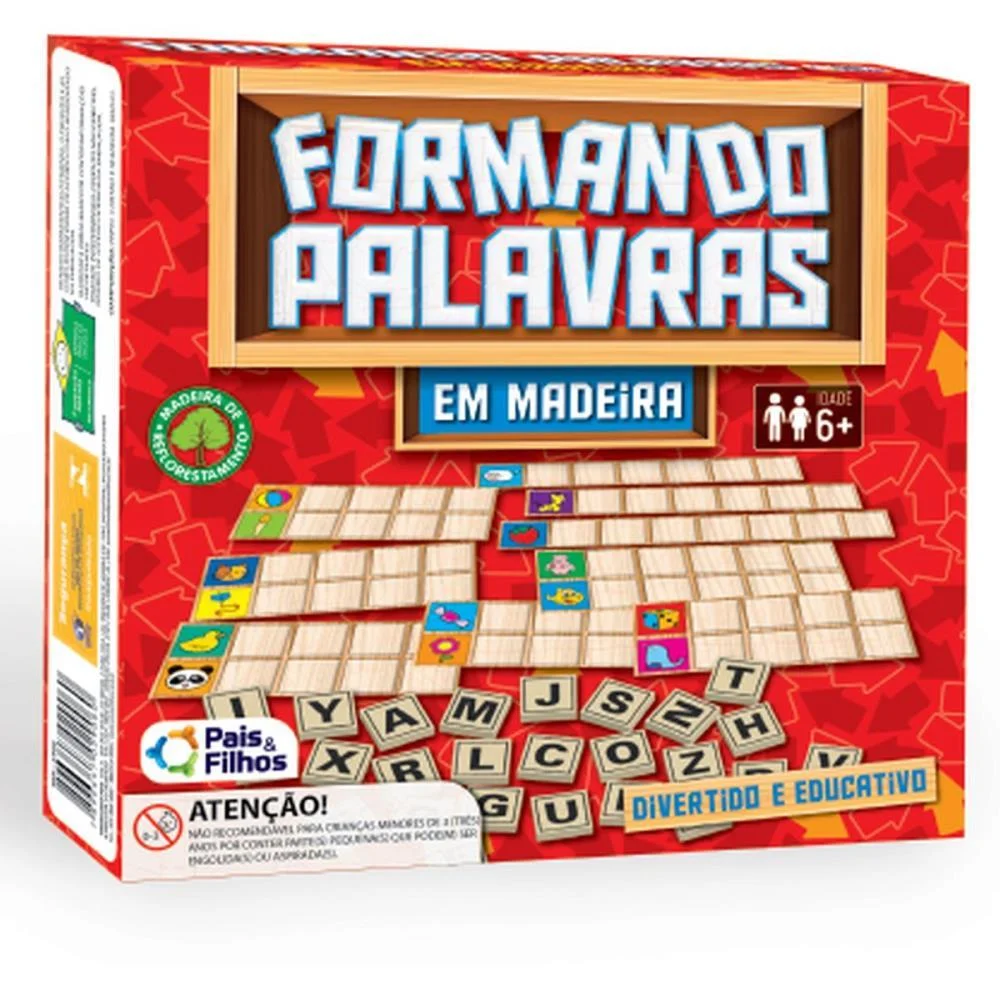 Brinquedo Pedagogico Madeira Formando Palavras Pais E Filhos - imagem 11