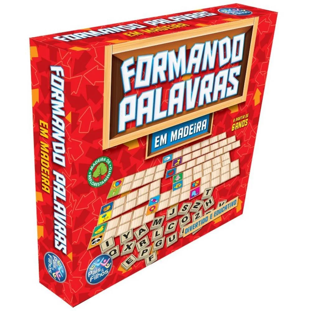 Brinquedo Pedagogico Madeira Formando Palavras Pais E Filhos - imagem 6