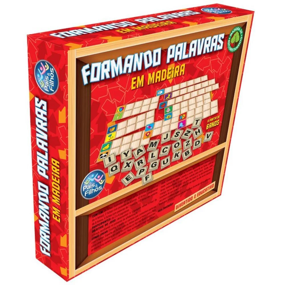 Brinquedo Pedagogico Madeira Formando Palavras Pais E Filhos - imagem 9