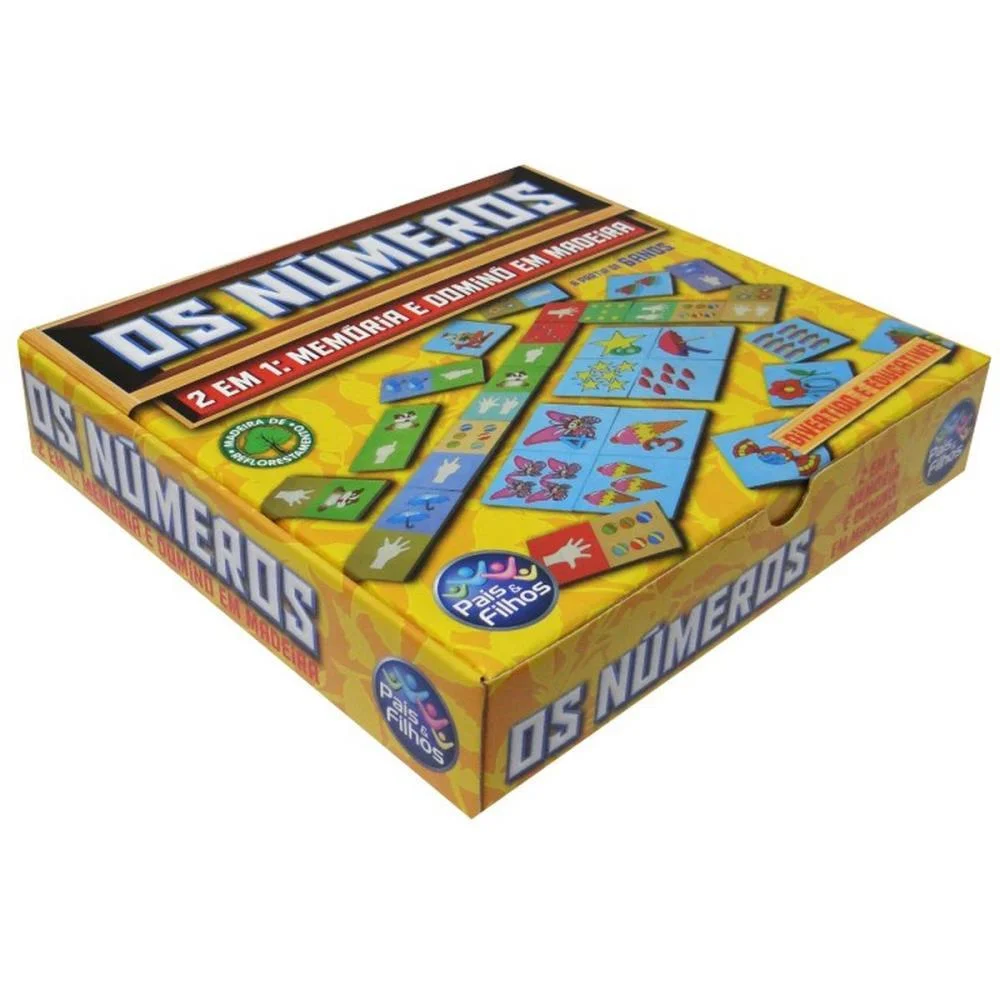 Brinquedo Pedagogico Madeira Os Numeros Domino E Memoria Pais E Filhos - imagem 5