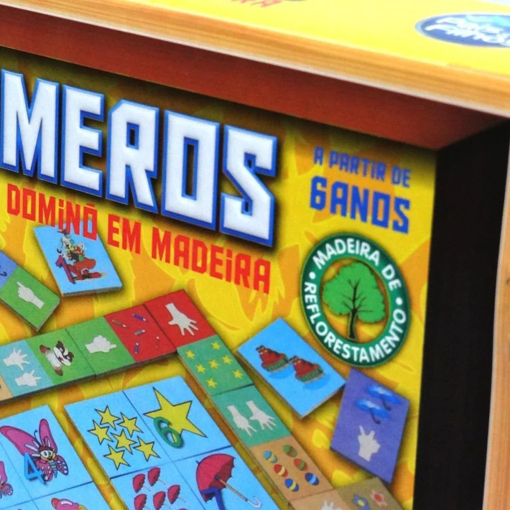 Brinquedo Pedagogico Madeira Os Numeros Domino E Memoria Pais E Filhos - imagem 7