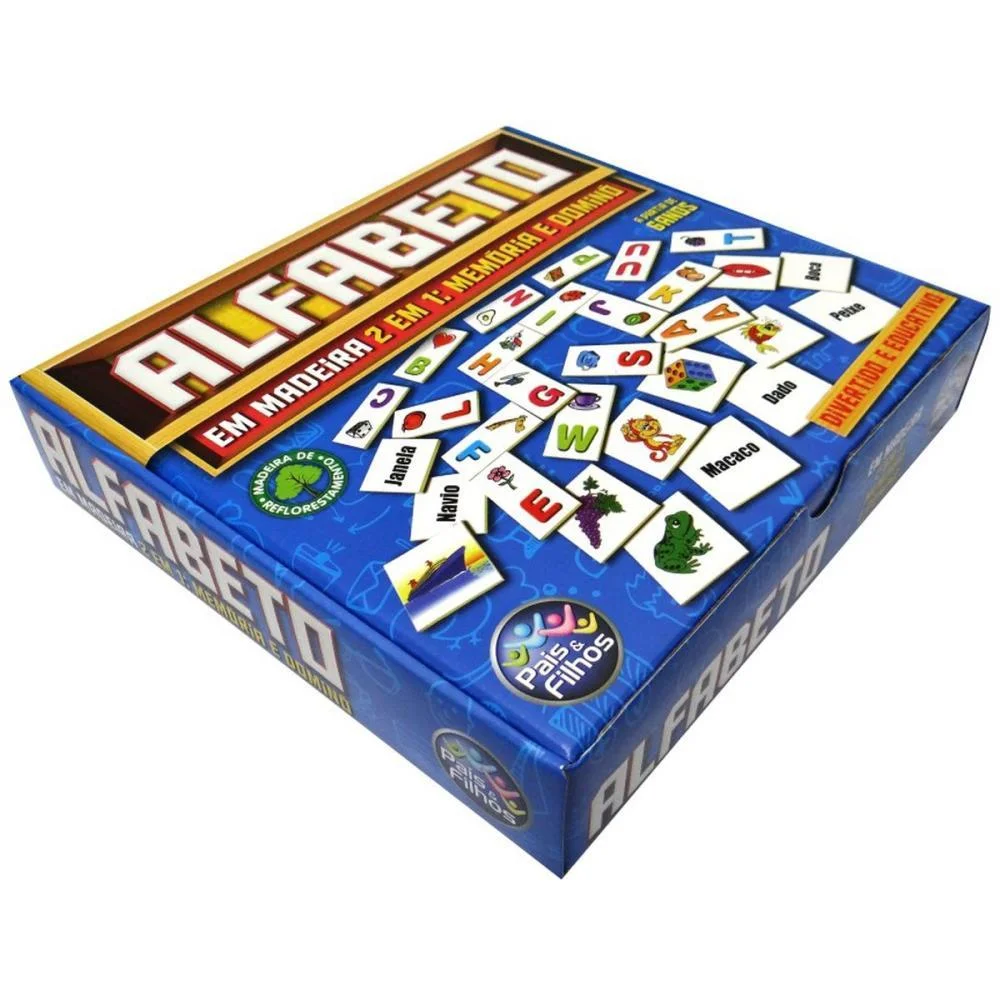Brinquedo Pedagogico Madeira Alfabeto Domino E Memoria Pais E Filhos - imagem 9