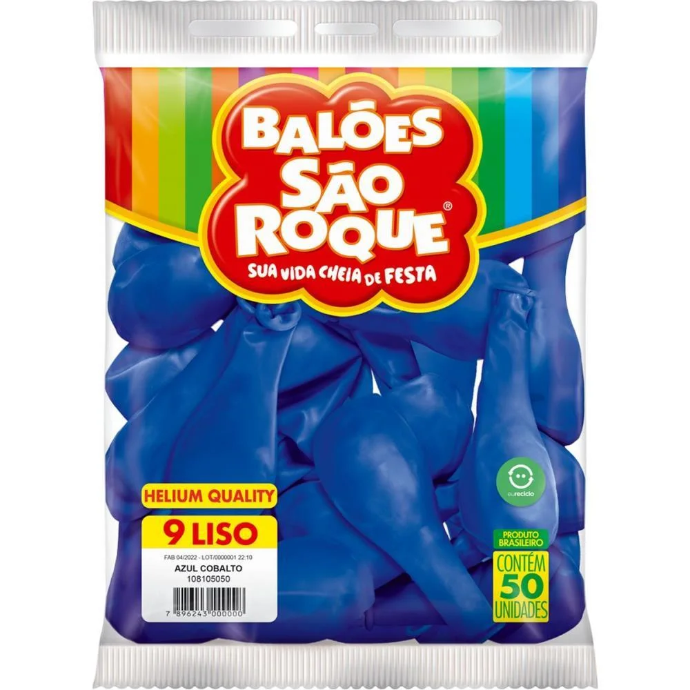 Balao 9 Liso Azul Cobalto Sao Roque (Pct.c/50) - imagem 4