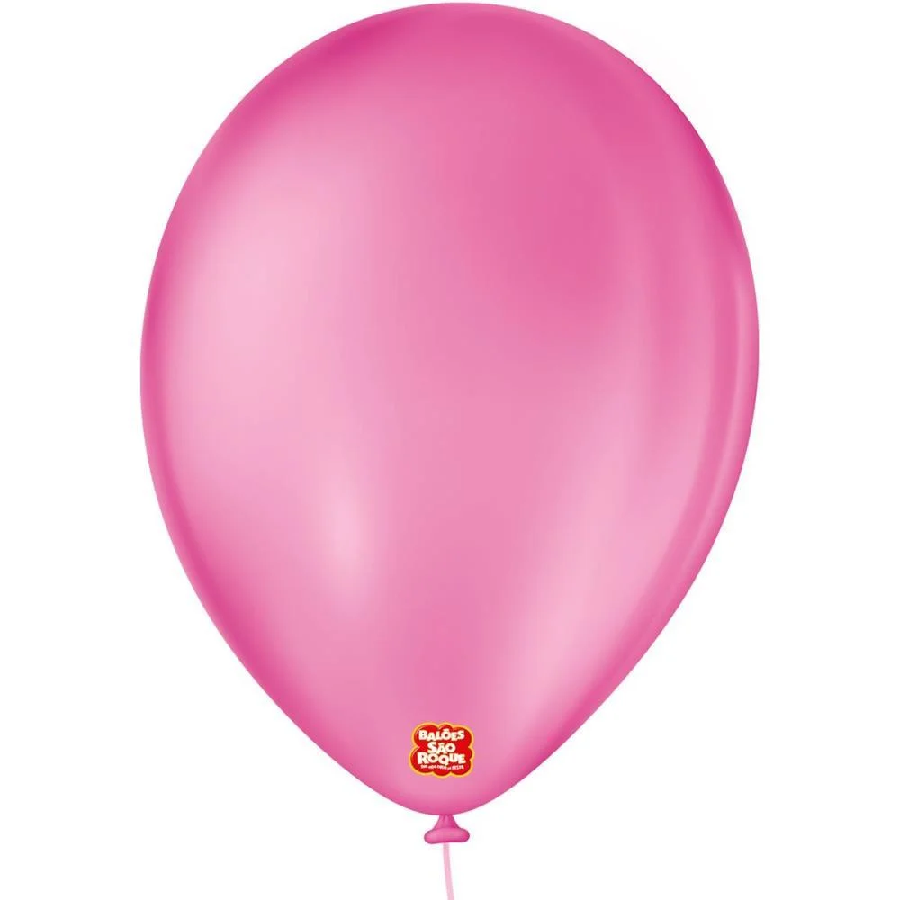 Balao 9 Liso Rosa Shock Sao Roque (Pct.c/50) - imagem 2