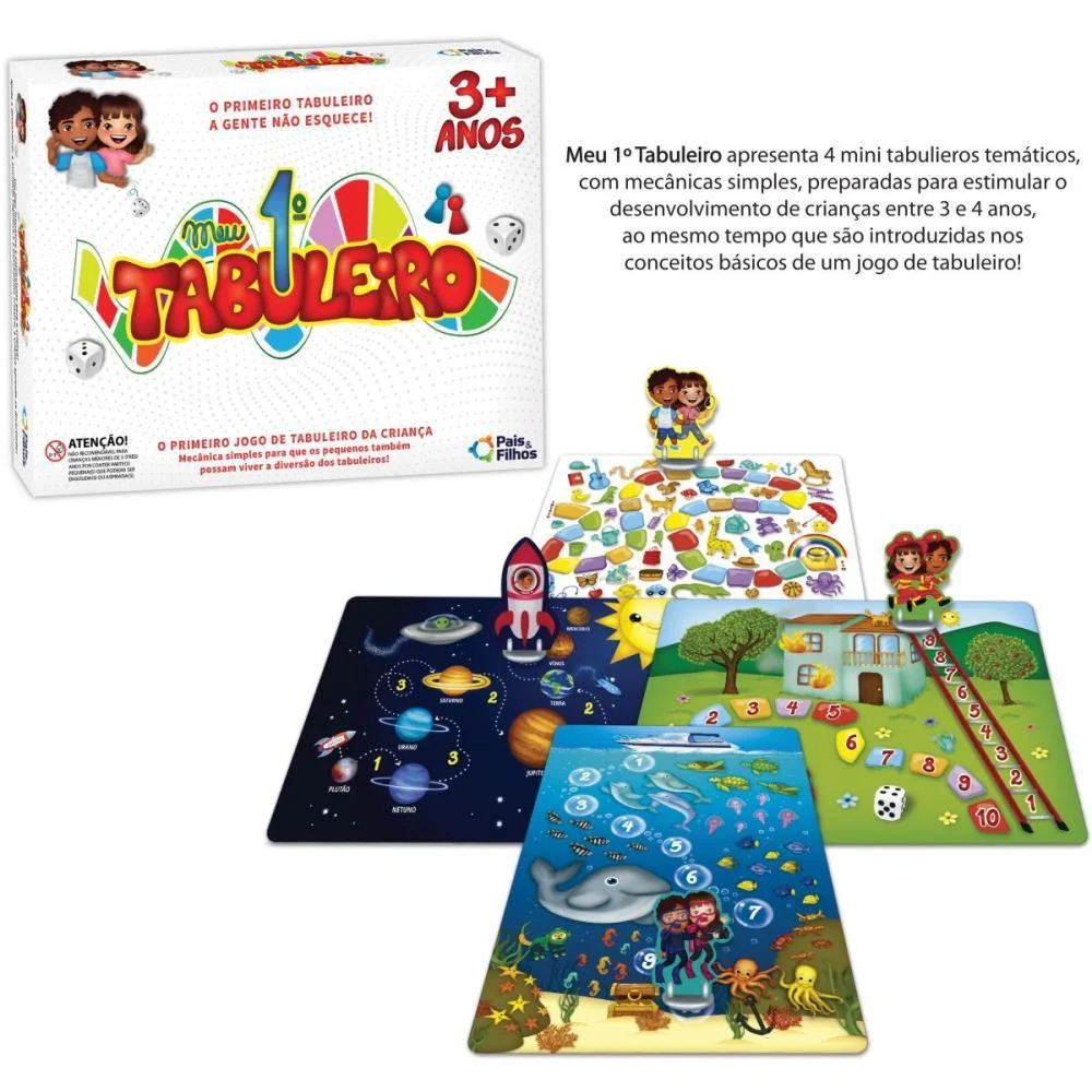 Jogo De Tabuleiro Meu Primeiro Tabuleiro Pais E Filhos - imagem 5